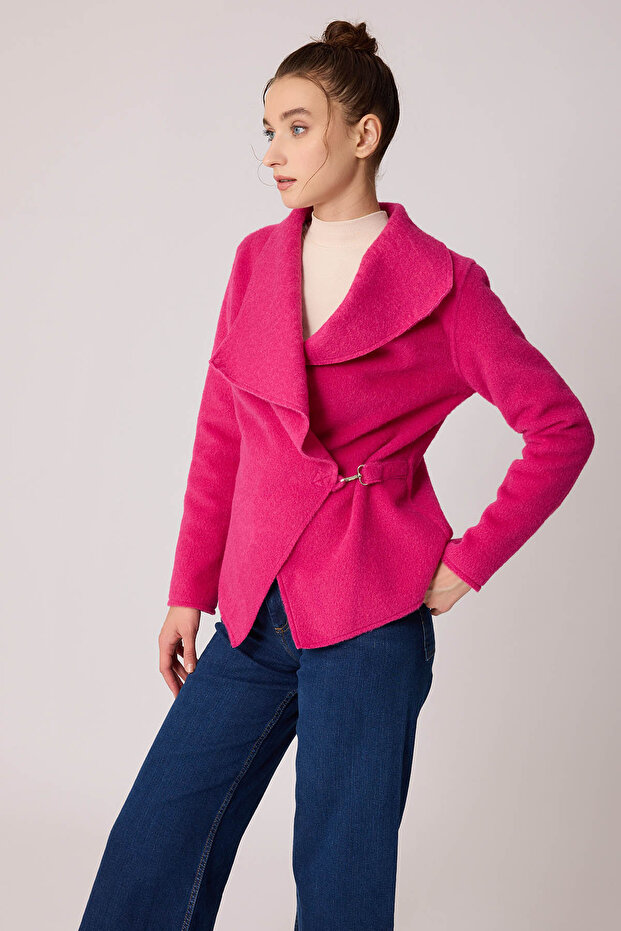 سترة قطع غير متماثلة مع ربطة عنق إكسسوارات - 4