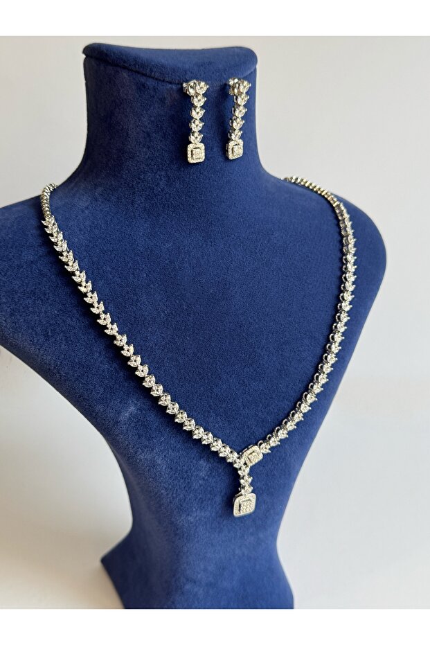 925 Ayar Gümüş Kolye Set - 3