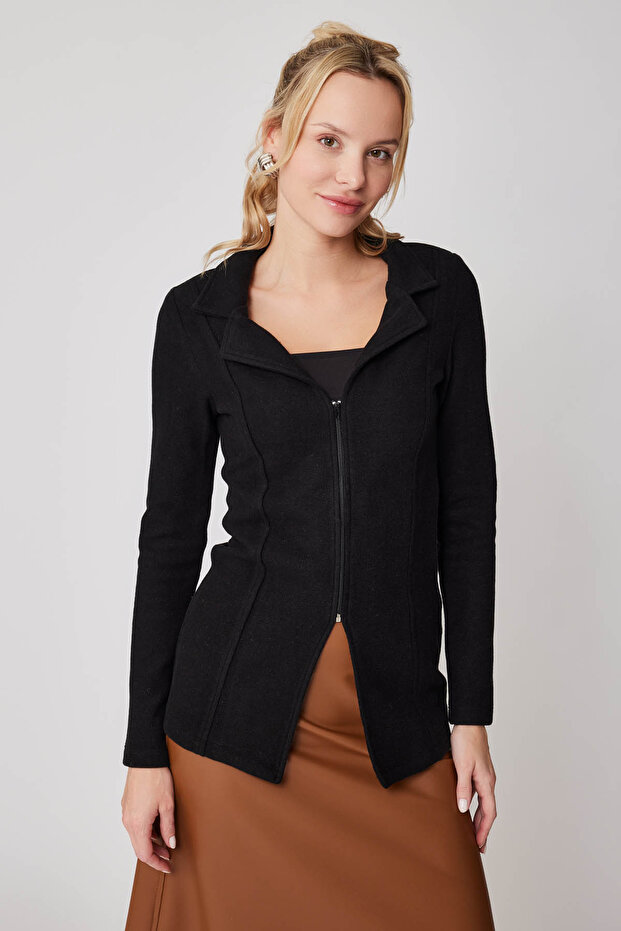 Front Zipper Collar Jacket - 4