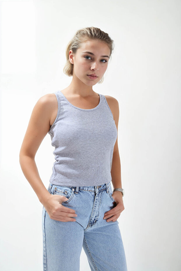 Kalın Askılı Bluz - 4