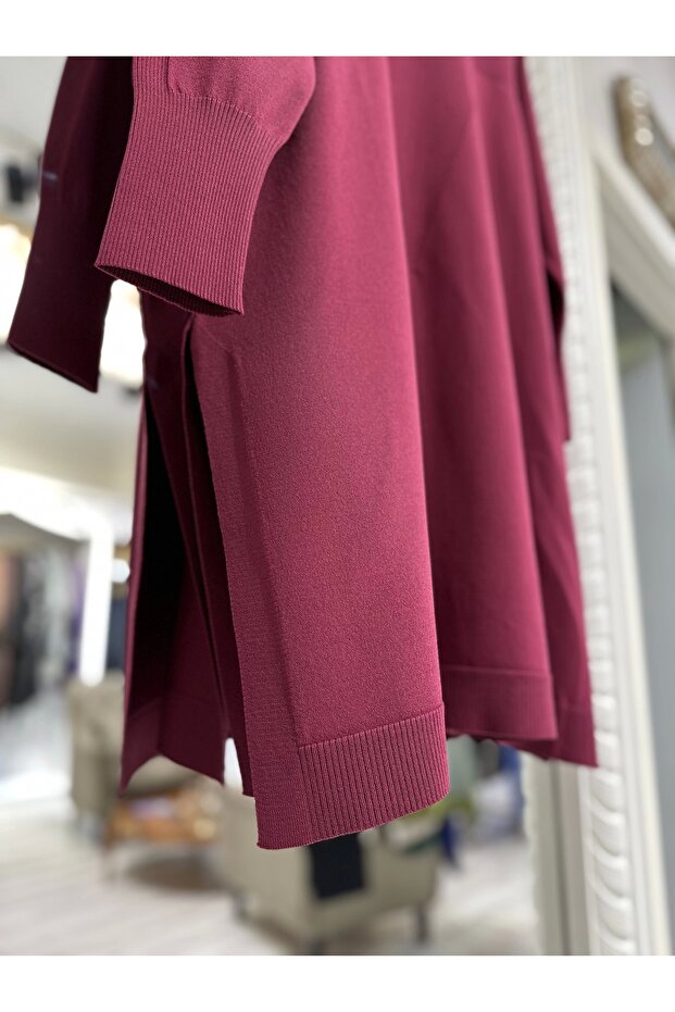 İNVEE 6222 Triko Tunik - Vişne - 6