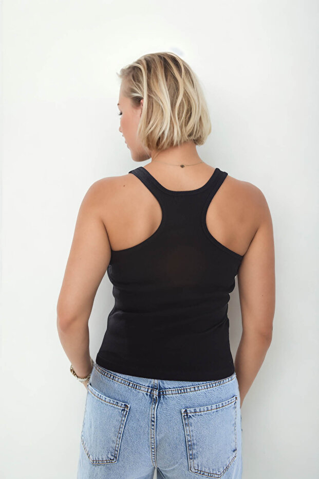 Kalın Askılı Bluz - 5