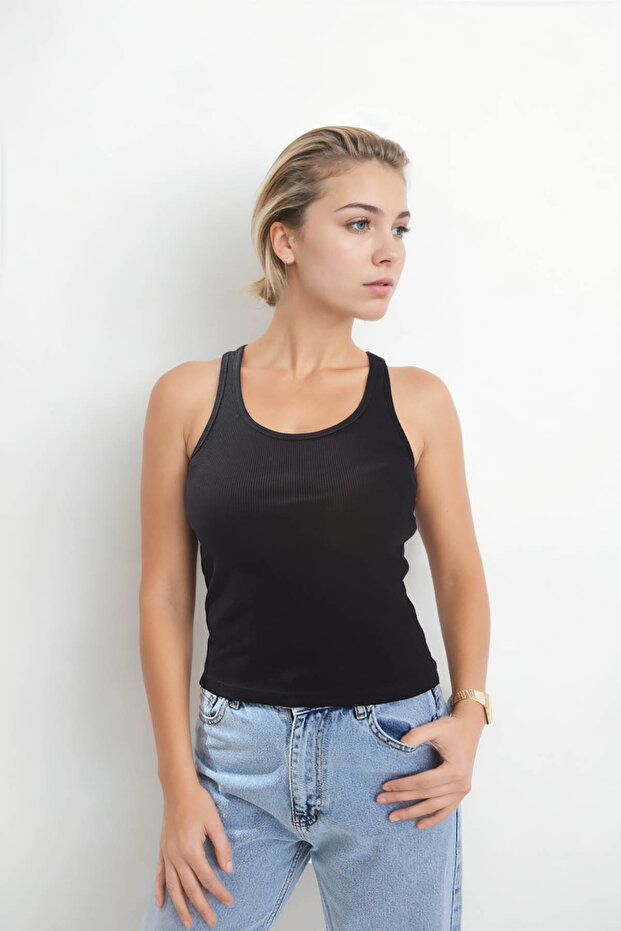 Kalın Askılı Bluz - 4