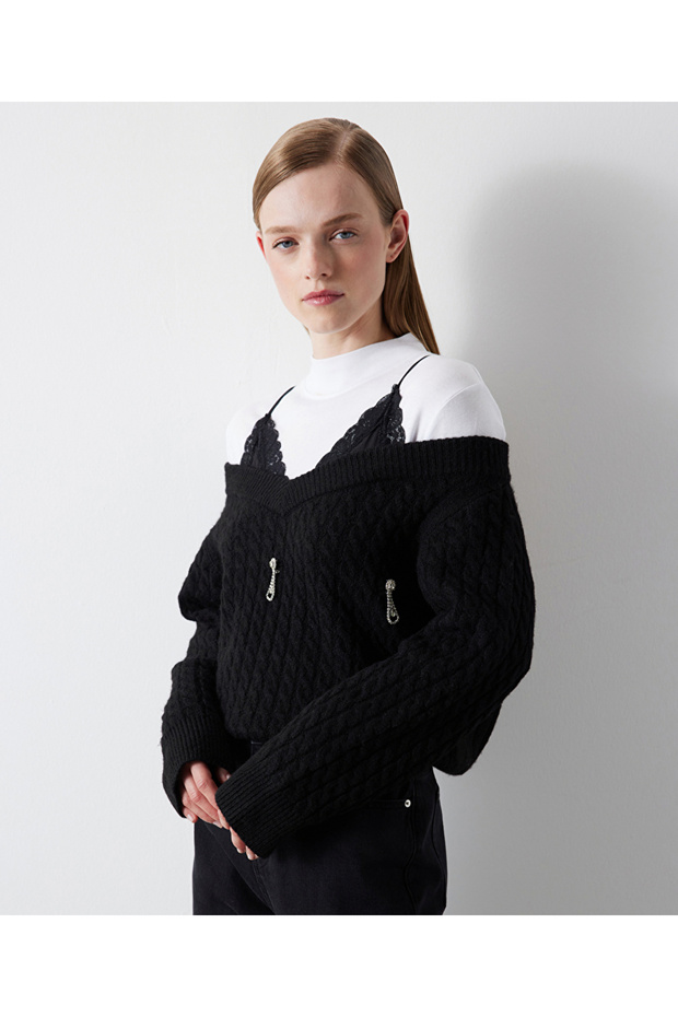Knitwear Double Piece Look Dress