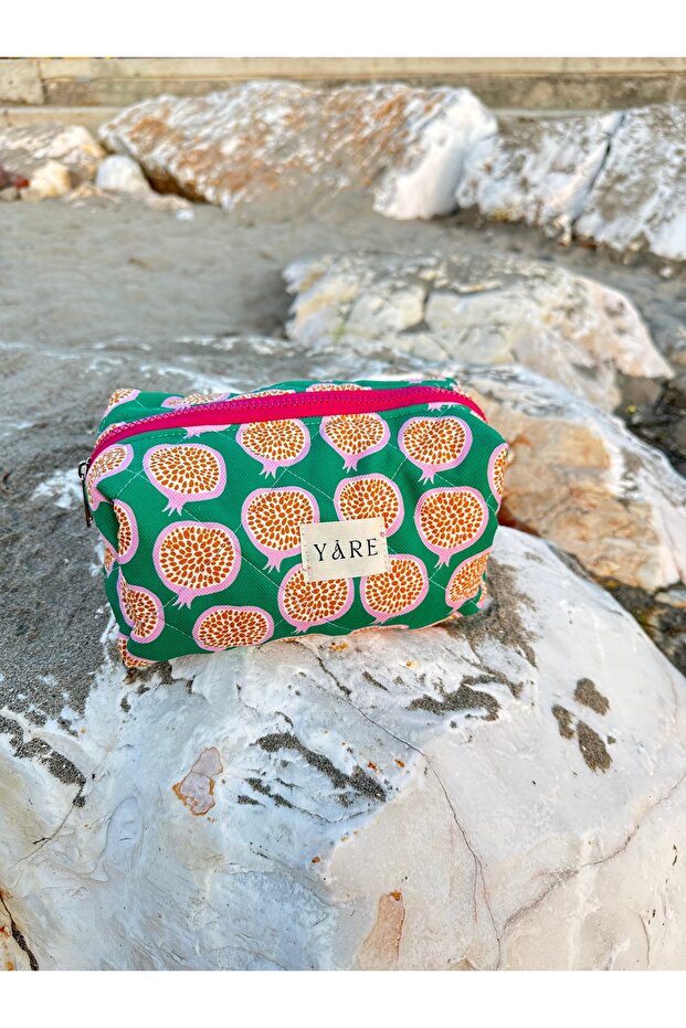 Pomegranate Pattern Fabric Toiletry Bag, Portable Toiletry Bag Travel Bag