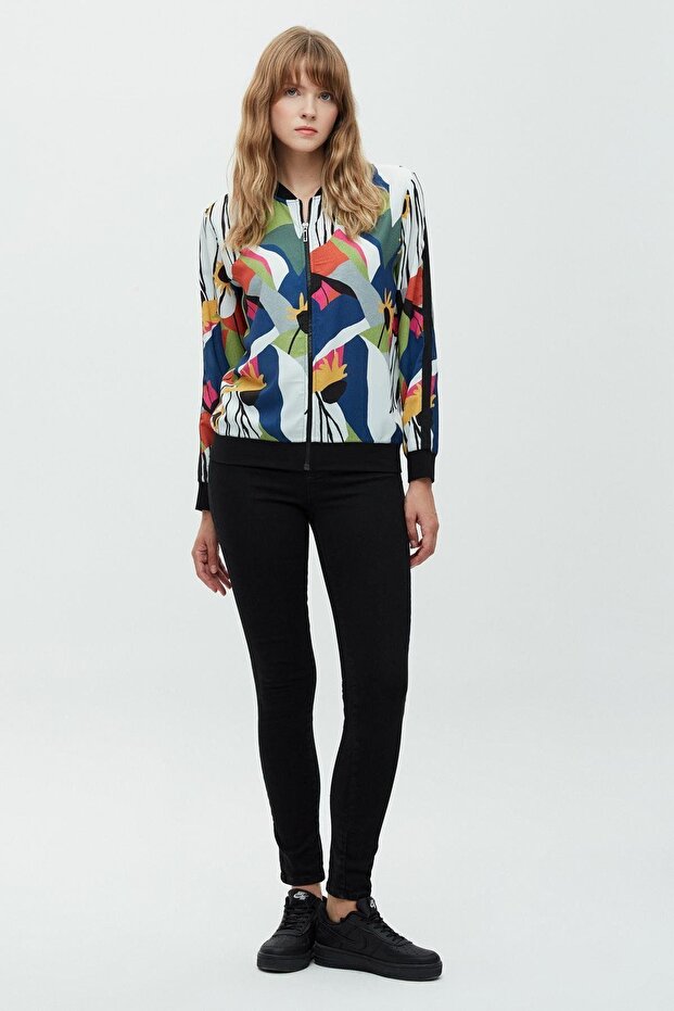 معطف رقمي مطبوع من عباد الشمس - 1