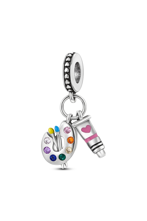 Palette and Paint Shaker Charm