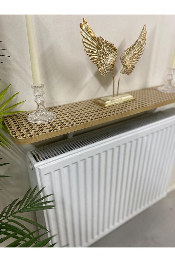 Hazeran Desen Petek Üstü Tak Çıkar Uçan Raf & Dresuar Duvar Montajsız Oval Kesim 80 Cm - 3