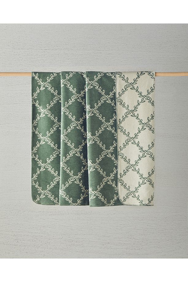 Ivy trellis Pamuklu Tek Kişilik Battaniye 150x200 cm Yeşil - 2