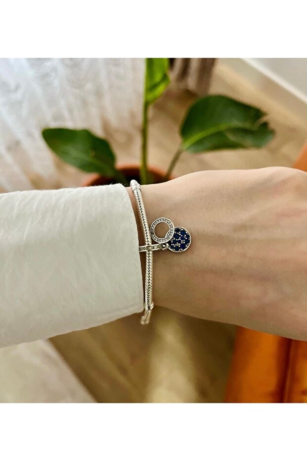 Yeşil Parıldayan Çift Disk Sallantılı Charm - 3