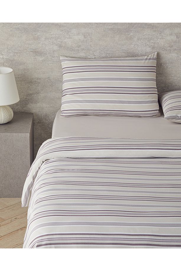 Contempo Kolay Ütülenir Tek Kişilik Nevresim Takımı 160x220 cm Mürdüm - 2