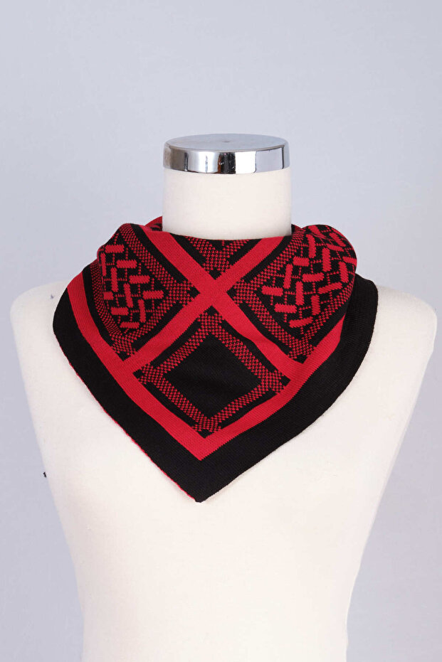 Eșarfă tricotată cu model - 3