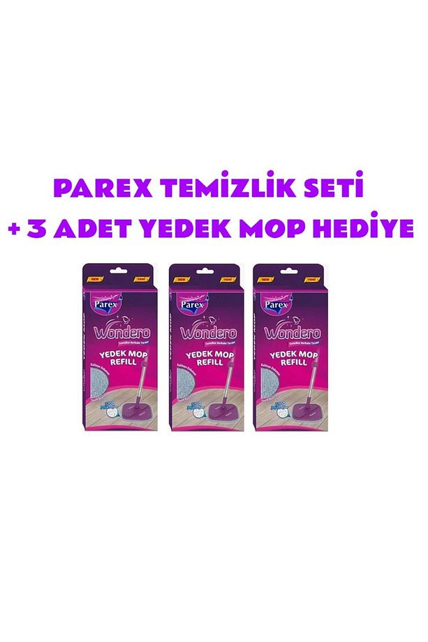 Wondero Otomatik Temizlik Seti - 3 Adet Yedek Mop - 3