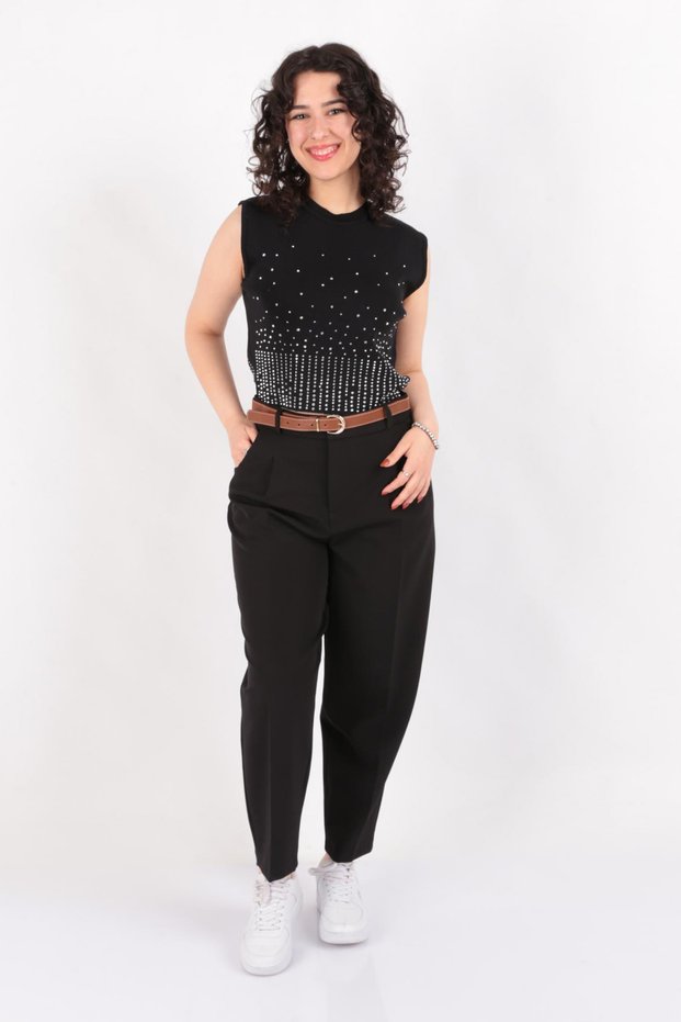 70640 Women's Belt Detailed Trousers