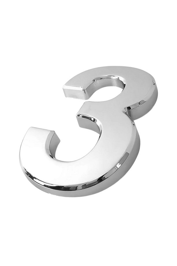 Yapışkanlı Kapı Numarası Küçük Boy 50 mm 5 cm Numara 3 Rakam Üç Sayısı Krom Renk Numaralar 1 Adet - 4