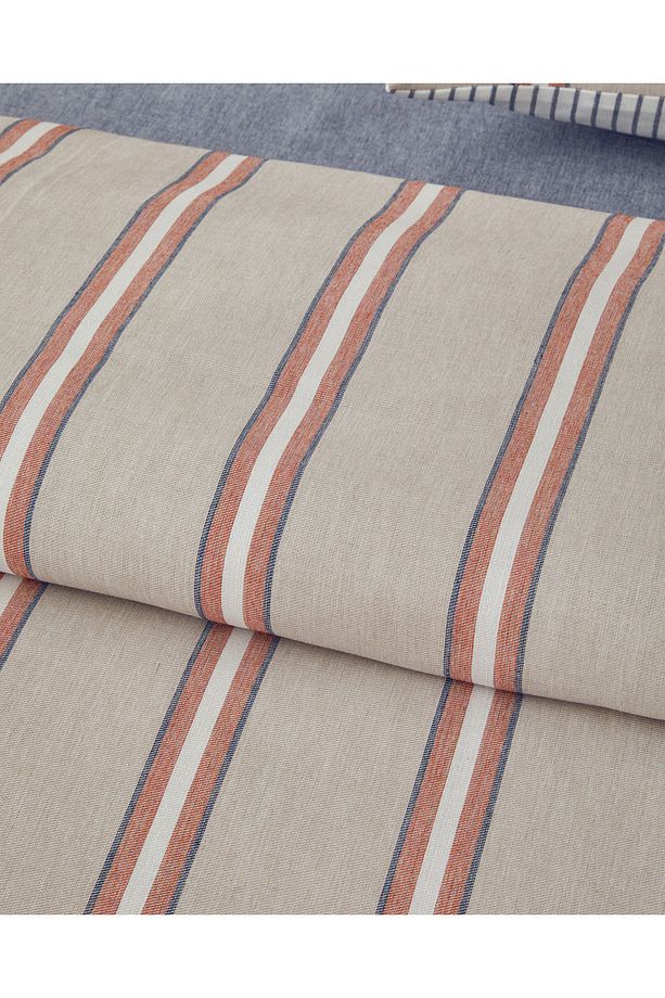 Cool Stripe İpliği Boyalı Çift Kişilik Nevresim Takımı 200x220 cm Terracota - Bej - 5