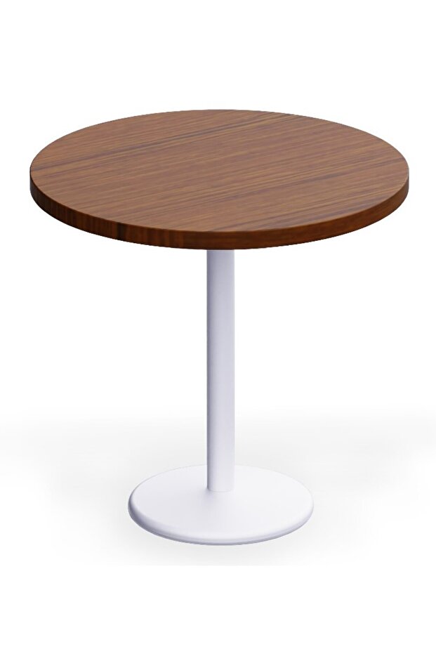Round Pantry Table, Simple Modern Design Coffee Task for Home Office, (80 cm Dia, Dark Walnut)