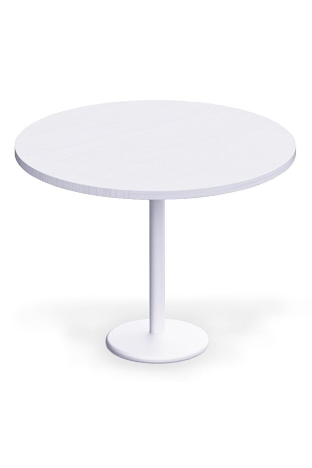Round Pantry Table, Simple Modern Design Coffee Task for Home Office, (100 cm Dia, White)
