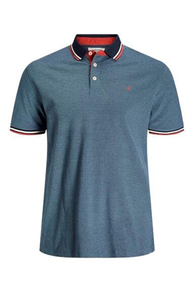 Men's Cotton Blue Polo Neck Large Size T-Shirt 12143859