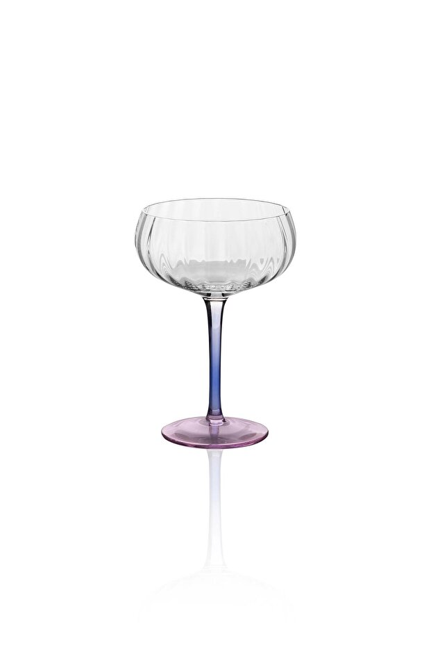 Blue Pink 280 ml Footed Glass Ice Cream Bowl