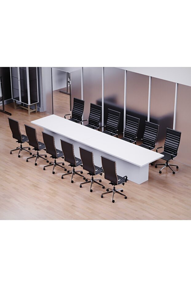 Ultra-Modern Conference Table for Office, Meeting Table-White, 480CM