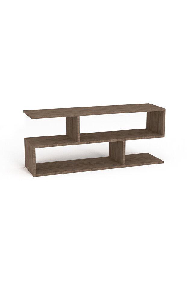 Modern TV Stand and Coffee Table with 2 Tier Storage Shelf, Monitor Stand for Home-TRUFFLE DAVOS OAK - 3