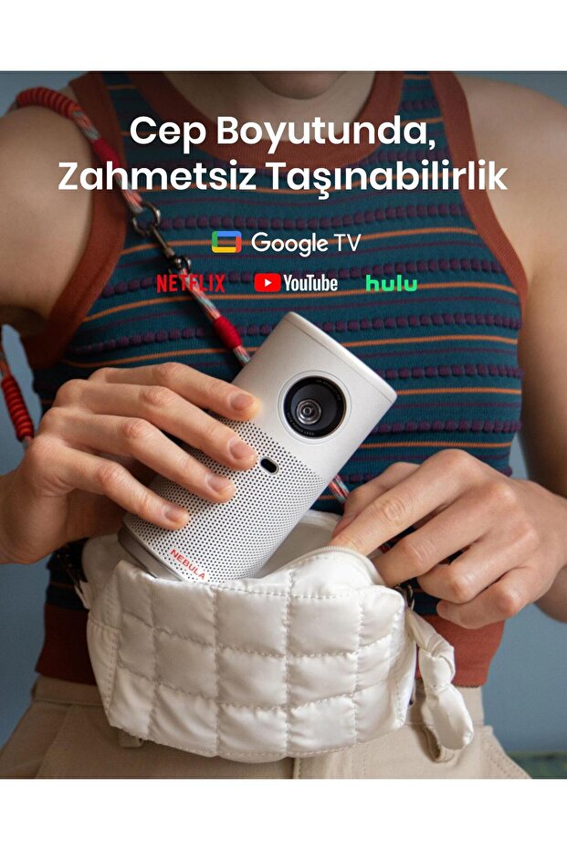 Nebula Capsule Air Dünyanın En Küçük Google Tv Projeksiyon Cihazı, Beyaz - D4112 - 3