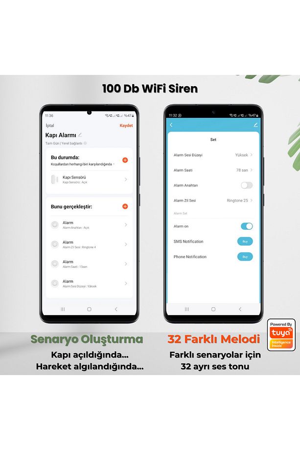 WiFi 100 Db Akıllı Siren Alarm ( Tuya - Smart Life Uyumlu) - 3