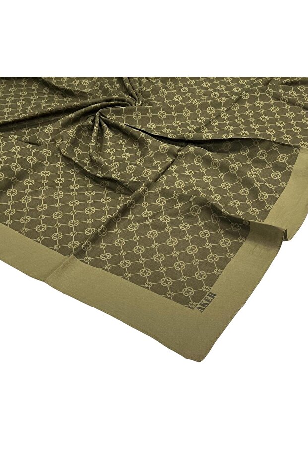 Elegance Monogram Eşarp - Haki 934 - 1