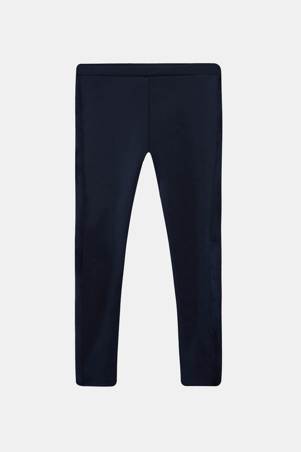 Dark Navy Blue Girl's Full Raised Side Panel Feather Nova Leggings