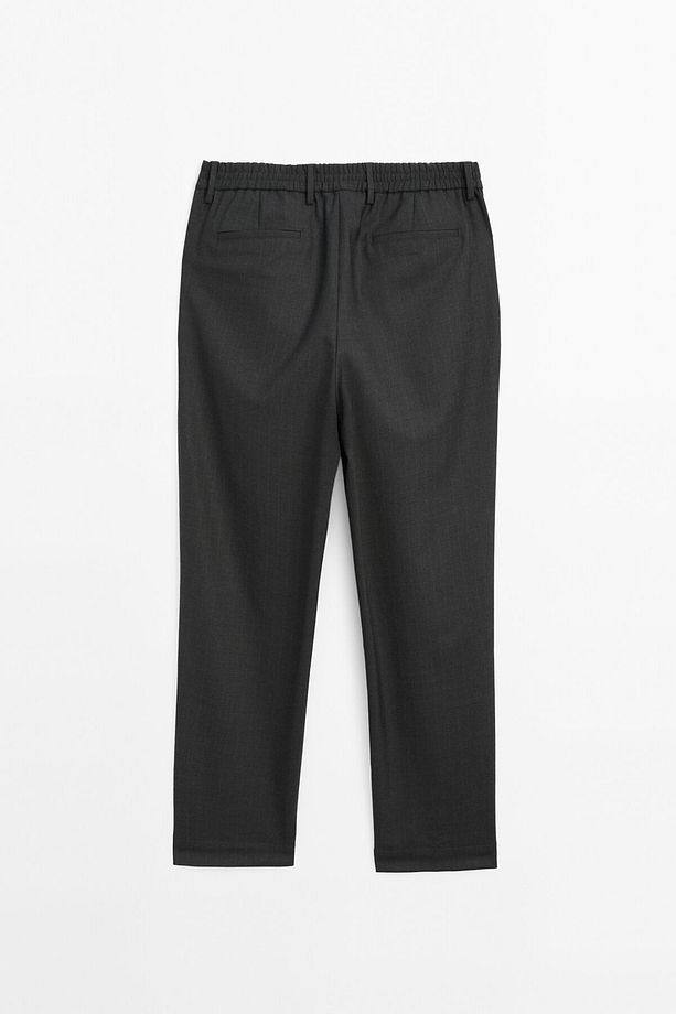 Yün Karışımlı Çizgili Regular Fit Pantolon - 7