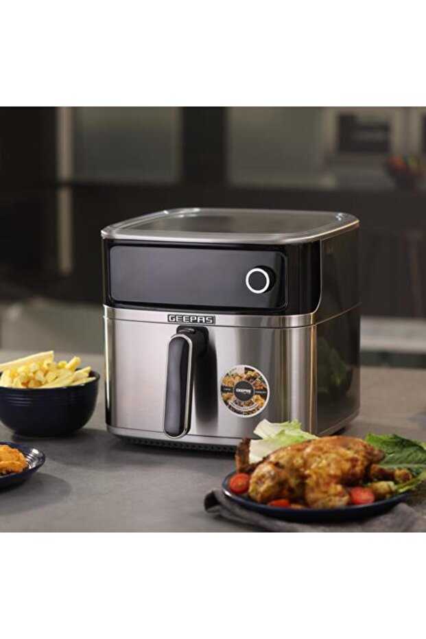 Stainless Steel Digital Air Fryer- 8.0 Liter Capacity / 6 Preset Programs