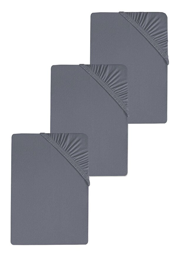 3 ملاءات سرير مفردة من القطن الممشط - 140x200 سم مرنة - 1