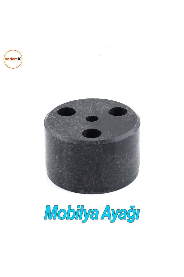 Mobilya Ayak Yükseltici Baza Ayağı Koltuk Kanepe Altı Puf Ayakları Yükseklik=3.7 cm Siyah 10 Adet - 6