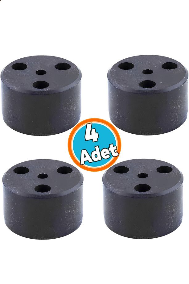 Mobilya Ayak Yükseltici Baza Ayağı Koltuk Kanepe Altı Puf Ayakları Yükseklik=3.7 cm Siyah 4 Adet - 1
