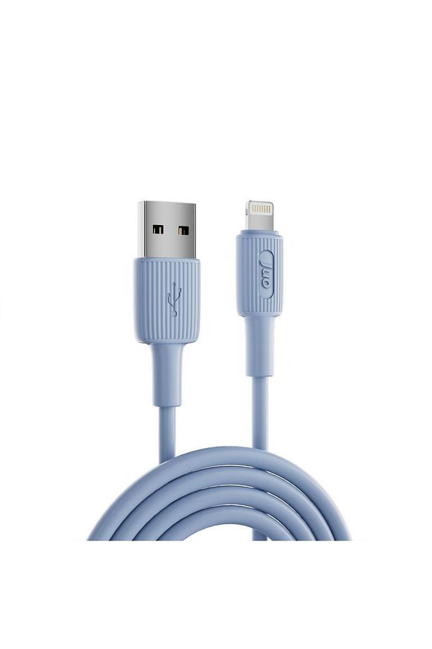 12w 2.4a Usb-a To Lightning Iphone Ipad Silikon Hızlı Şarj Ve Data Kablosu Mavi 1 Metre - 5