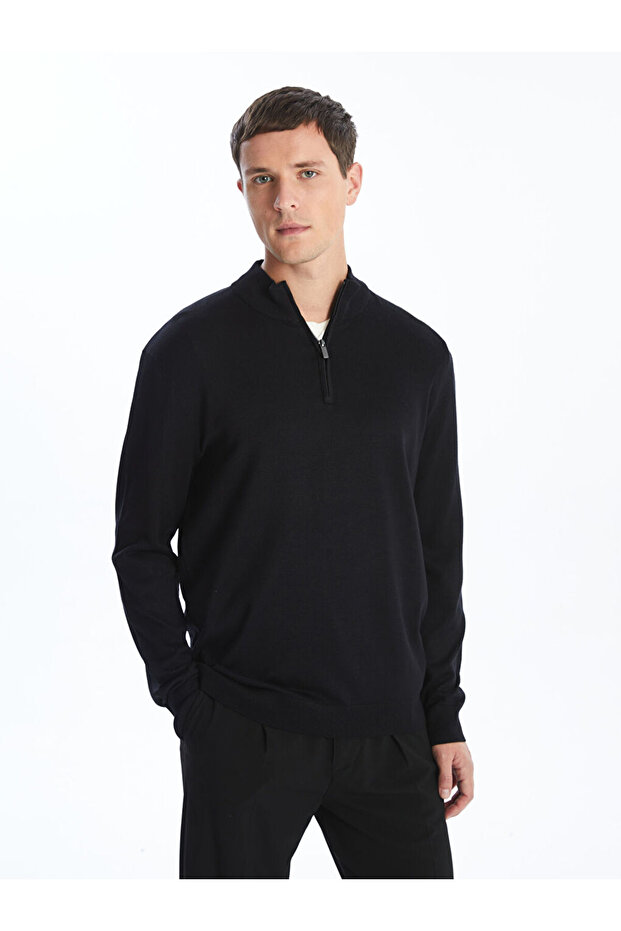 LCW Vision Dik Yaka Uzun Kollu Erkek Triko Kazak - 1