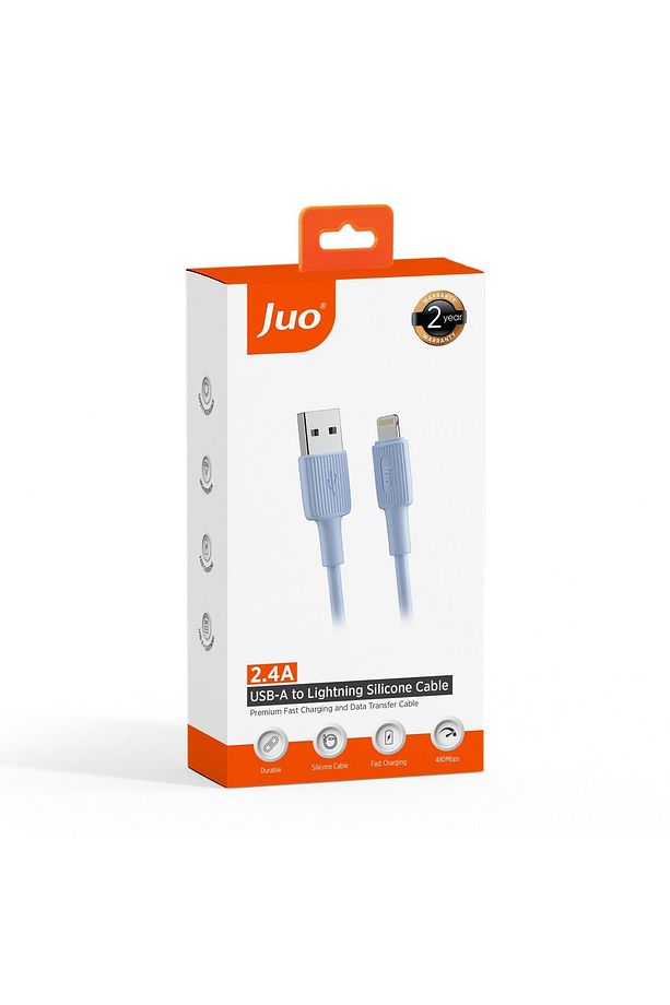 12w 2.4a Usb-a To Lightning Iphone Ipad Silikon Hızlı Şarj Ve Data Kablosu Mavi 1 Metre - 7