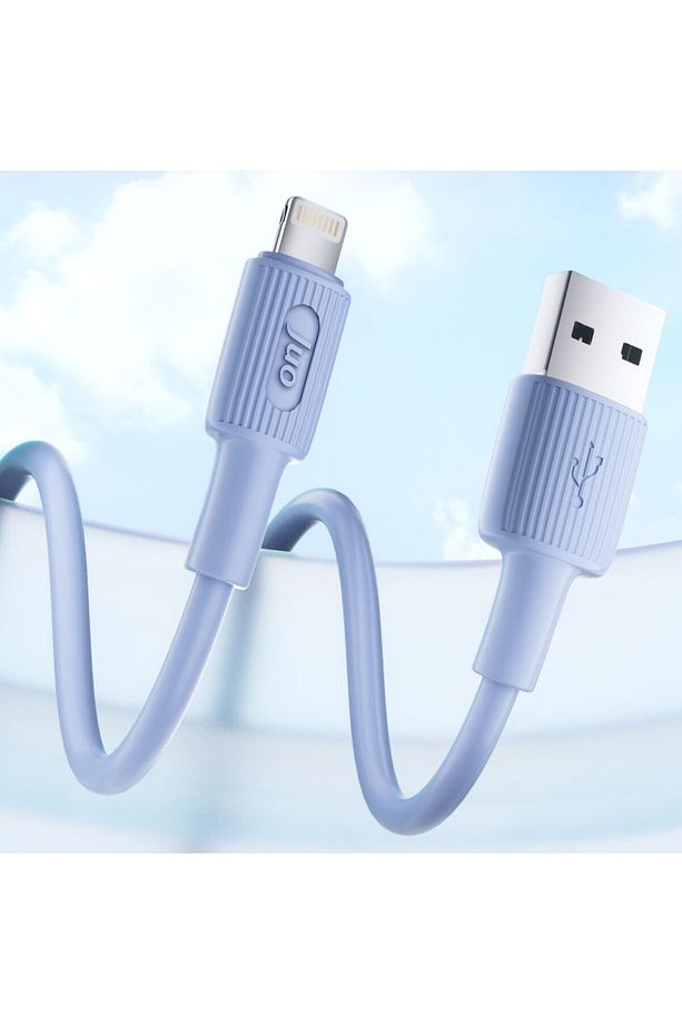 12w 2.4a Usb-a To Lightning Iphone Ipad Silikon Hızlı Şarj Ve Data Kablosu Mavi 1 Metre - 2