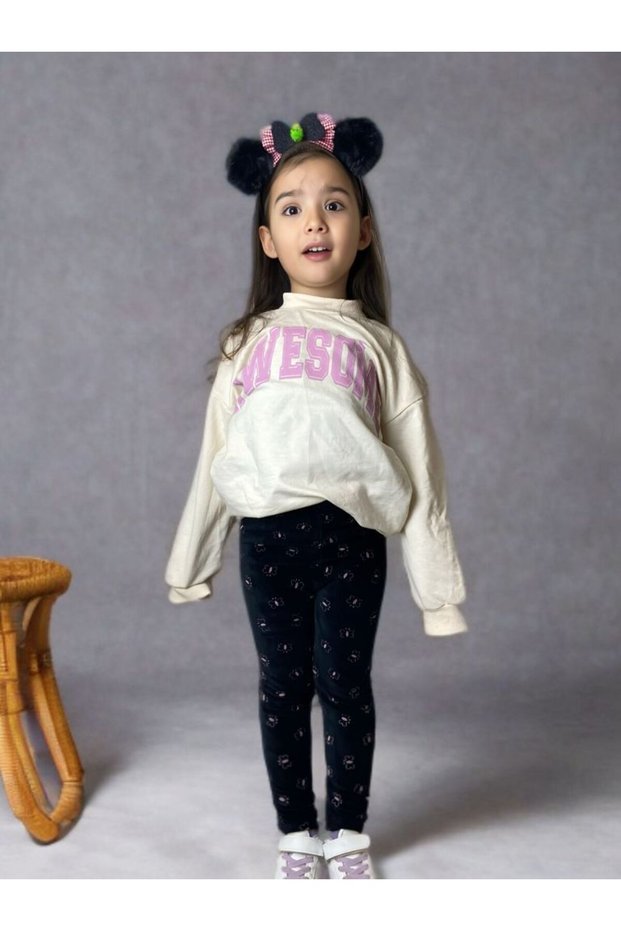 Girl's Velvet Ribbed Tights