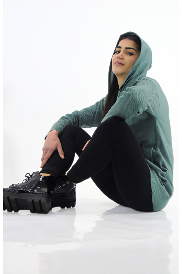 Kapüşonlu Triko Kazak - 3