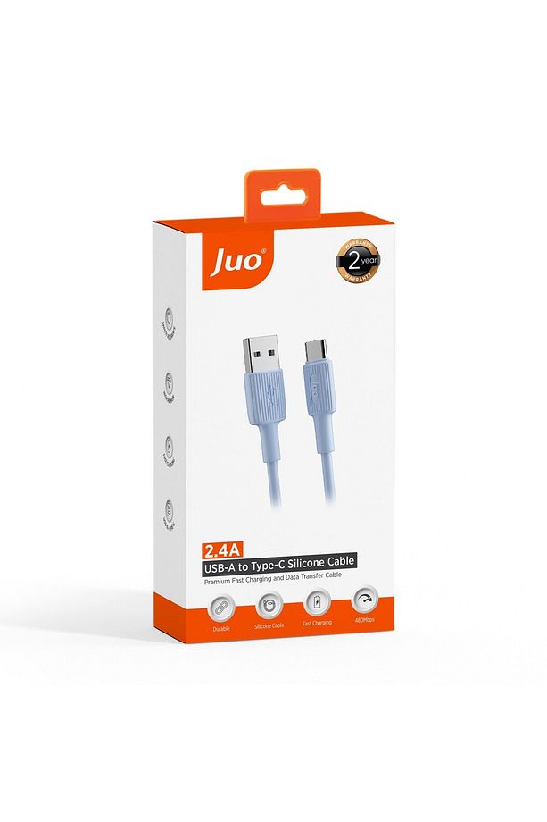 12w Usb-a To Type-c Silikon Hızlı Şarj Ve Data Kablosu Mavi 1 Metre - 7