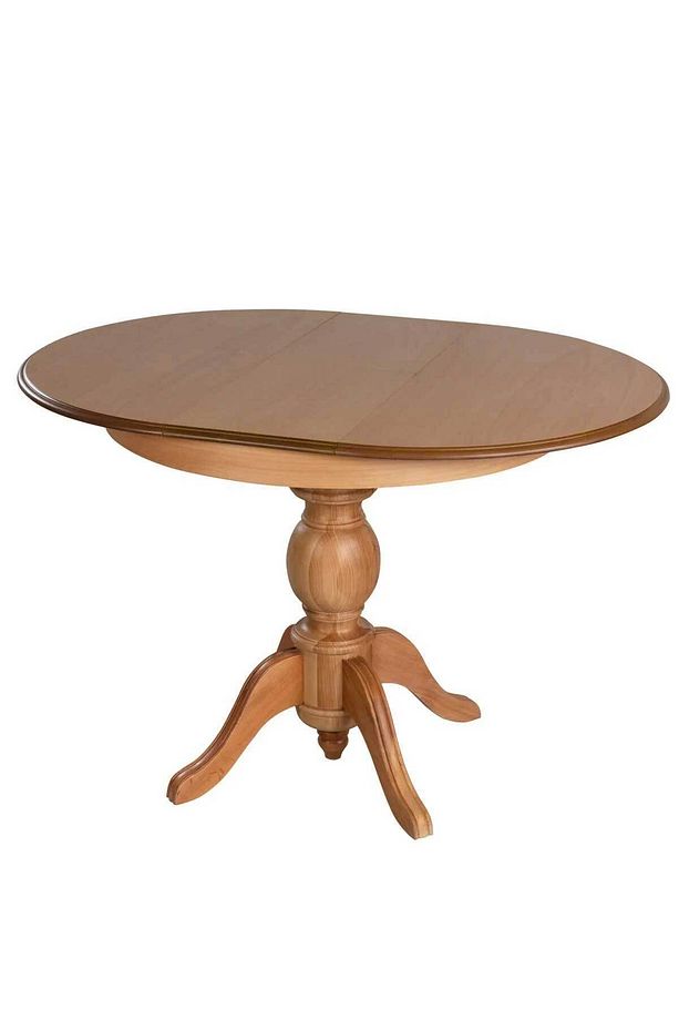 Açılır Yuvarlak Baba Ayaklı Yemek Masası, Mutfak Masası Naturel 110 Cm - 2