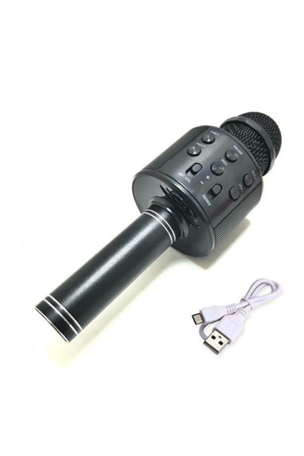 Kareoke Mikrofon Bluetooth Hoparlör Ses Değiştirme-SD KART-USB Şarjlı Özellikli - 4