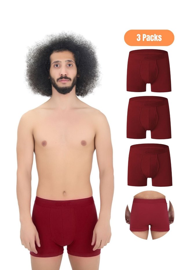 Men's 3-Piece Boxer, 1st Class Fabric, Premium Package, Special Design. Plain Lycra Boxer Shorts Dowry Gift