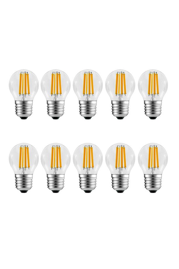 6 Watt Mini Top Ampul Led Filament G45 Şeffaf Cam Rustik Ampul E27 Duy 3000k Gün Işığı 10 Adet - 1