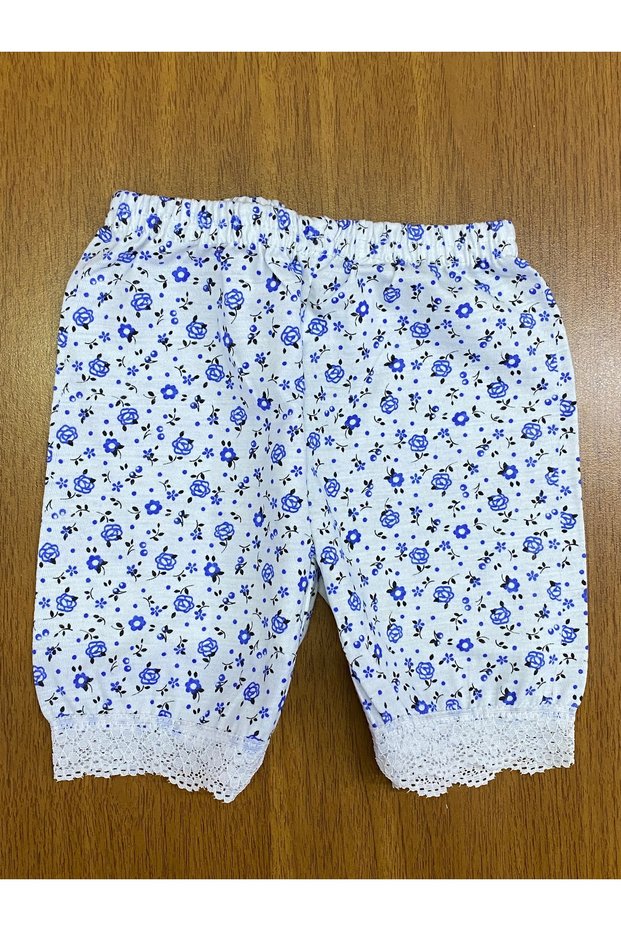 Lace Detailed Girls' Floral Print Shorts Pyjama Bottoms