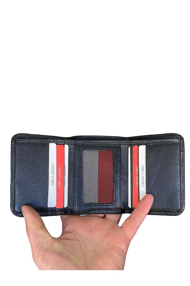 %100 Hakiki Deri 3 Katlı Minimal Erkek Cüzdanı - 3