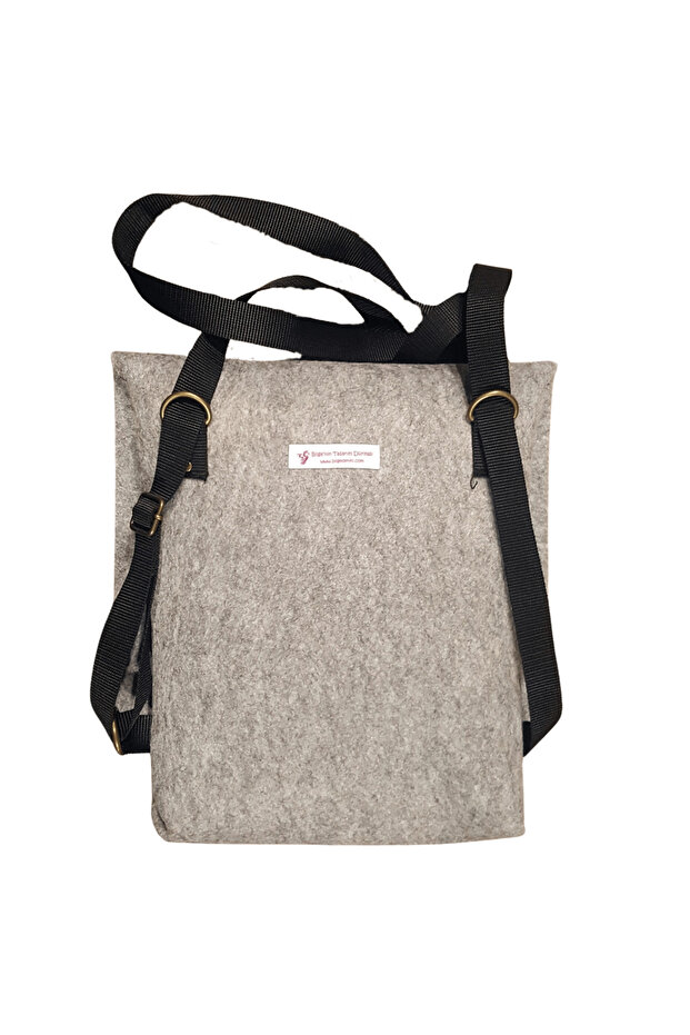 Baskili Keçe Çanta - Pug - 2