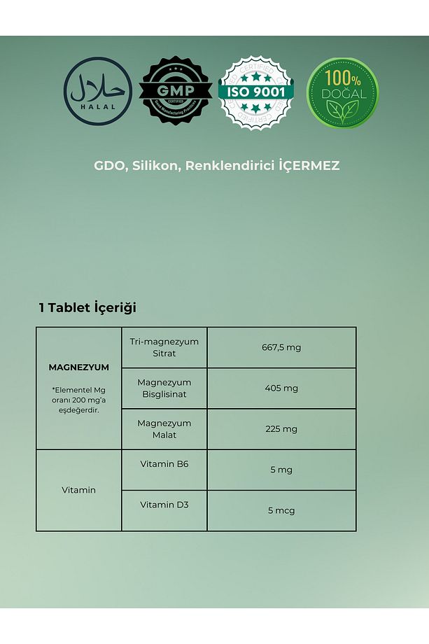 Magnefull- Magnezyum Sitrat, Malat ve Bisglisinat - 60 Tablet - 4